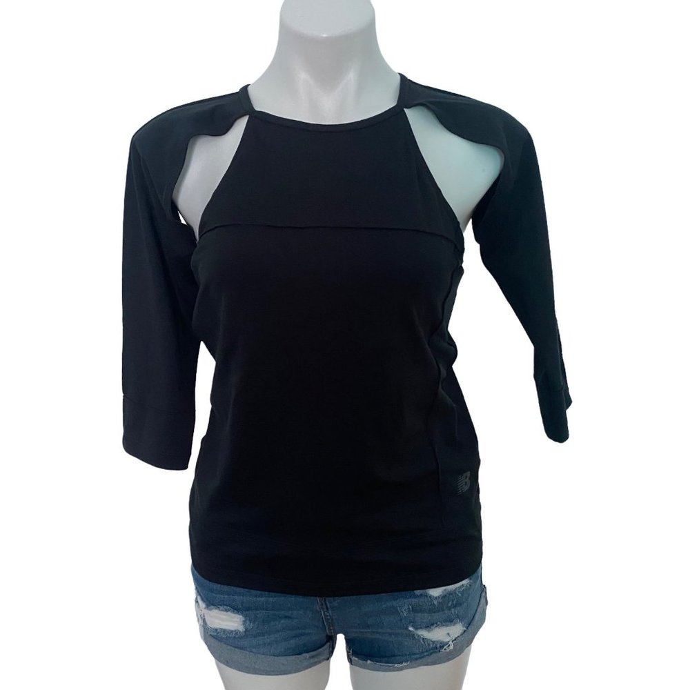 New Balance women sport fashion black shirt size M casual